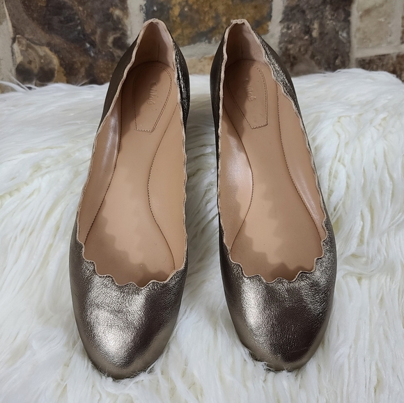 Chloe Shoes - Chloé Lauren Metallic Leather Ballet Flats 9